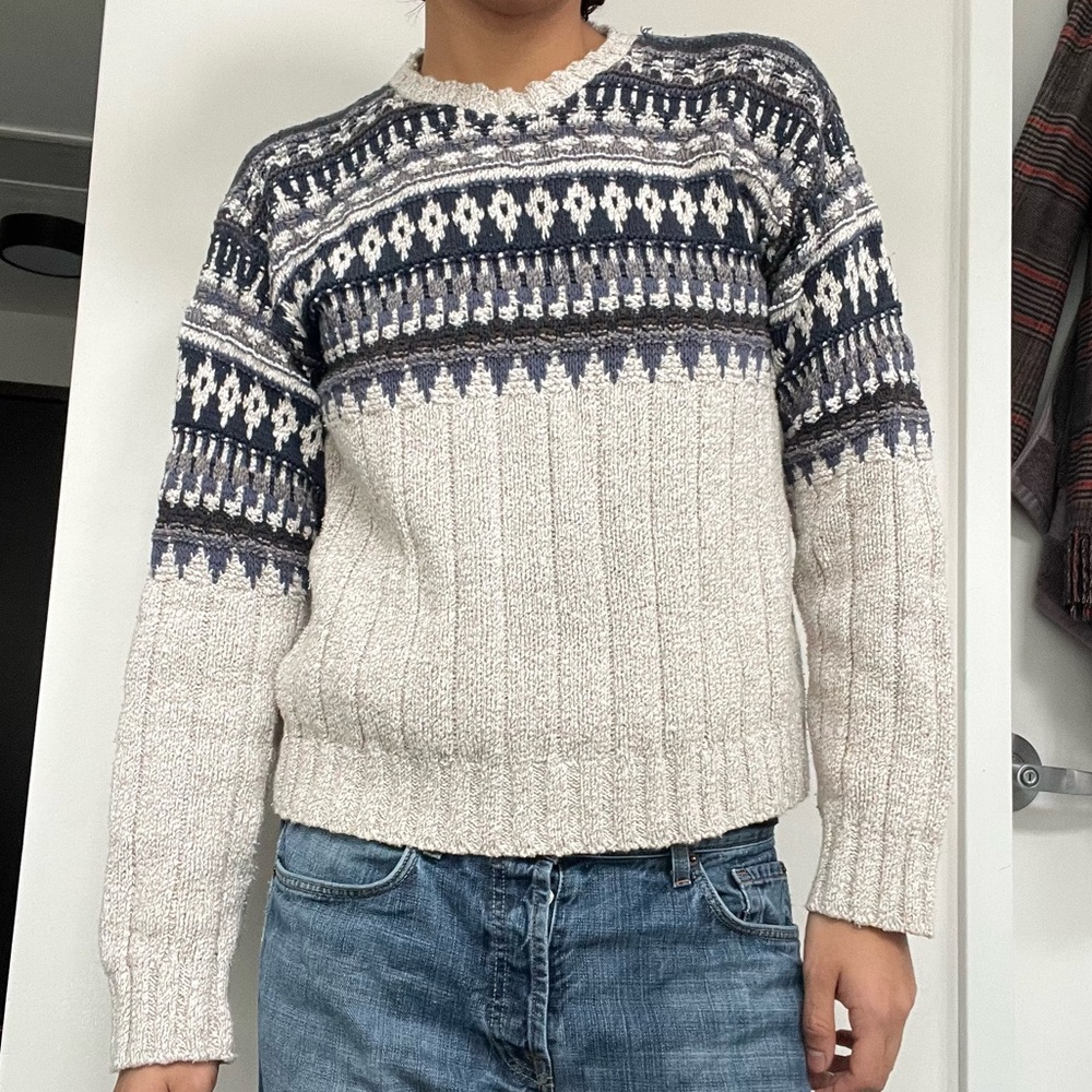 vintage 90s cable-knit pattern sweater